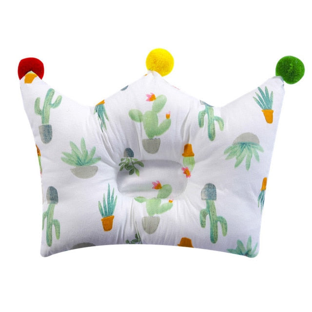 Newborn Baby Shaping Pillow Cute Crown Shape Backrest Cushion 0-1 Years Old Anti-head Correction Pillow Baby Bedding