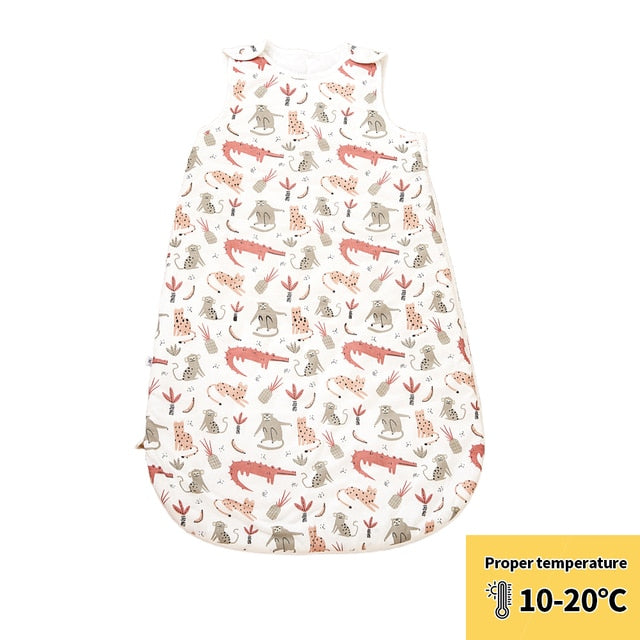 Happyflute Baby Sleeping Bag 1.0Tog Bamboo Cotton Print Vest Sleep Sack For 0-2 years Newborn Baby