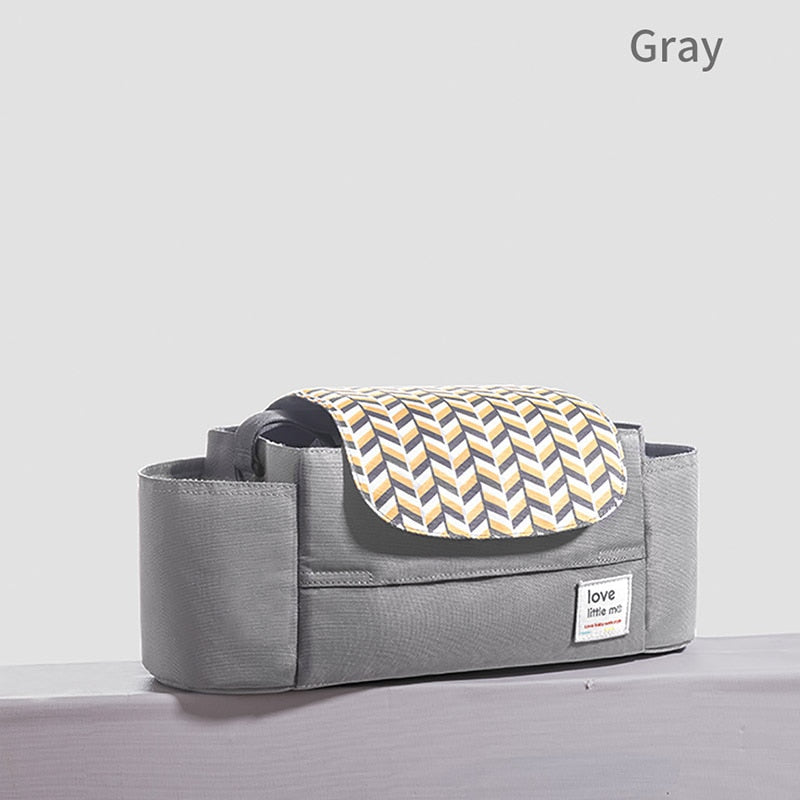 Universal Baby Stroller Organizer Expandable Diaper Bag with Shoulder Strap,Cup Holder,Zipper Pocket Stroller Accessories Travel