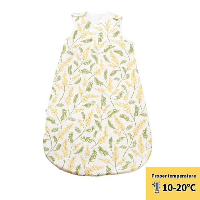 Happyflute Baby Sleeping Bag 1.0Tog Bamboo Cotton Print Vest Sleep Sack For 0-2 years Newborn Baby