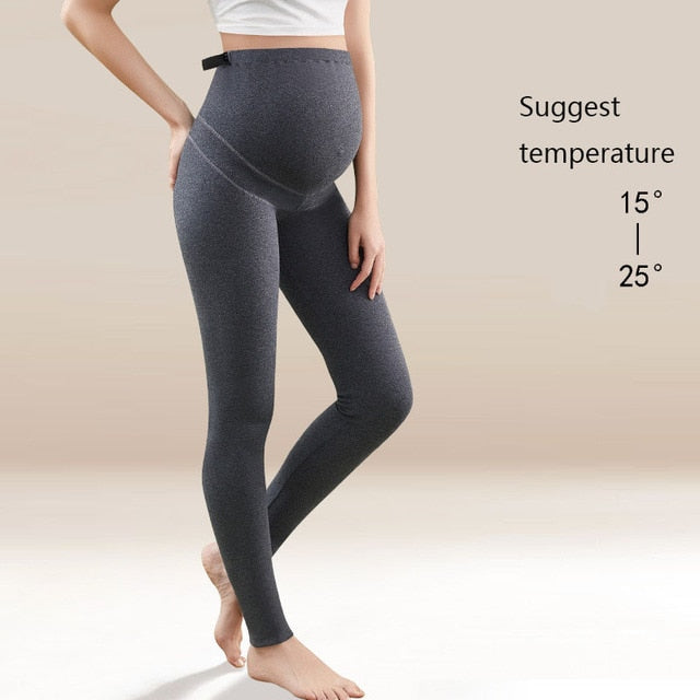 Winter Warm Velvet Maternity high waist support Leggings