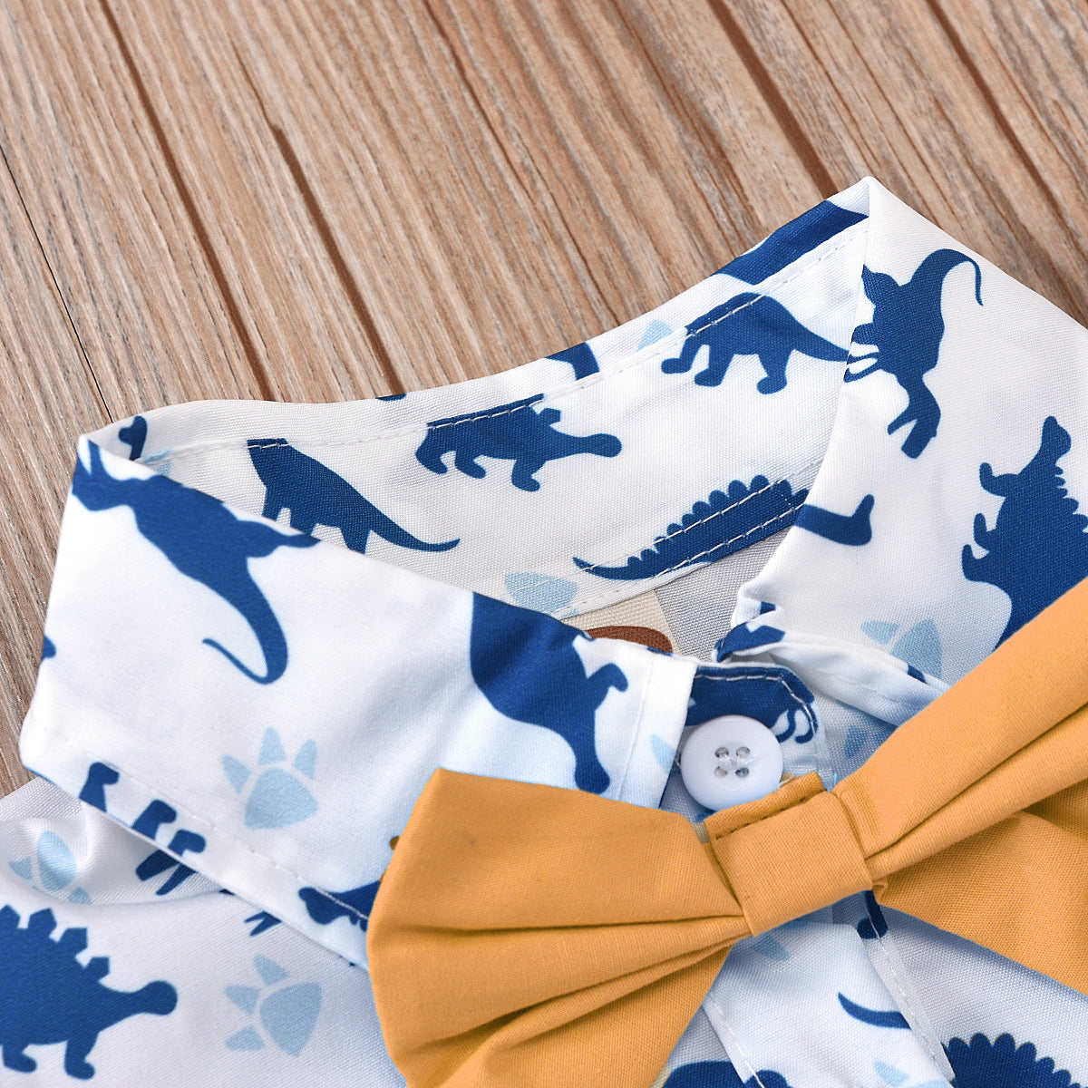 Baby Boy Clothes With Beret Newborn Baby Clothes 0 3 Months Summer Cotton Dinosaur Print Jumpsuit + Suspender Shorts Kid Outfit