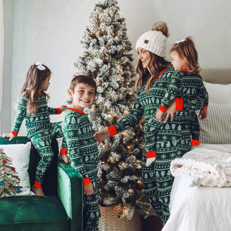 OH Christmas Tree family matching pajamas set