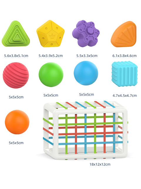 Montessori Toys Shape Sorting Blocks Learning Educational 14Pc
