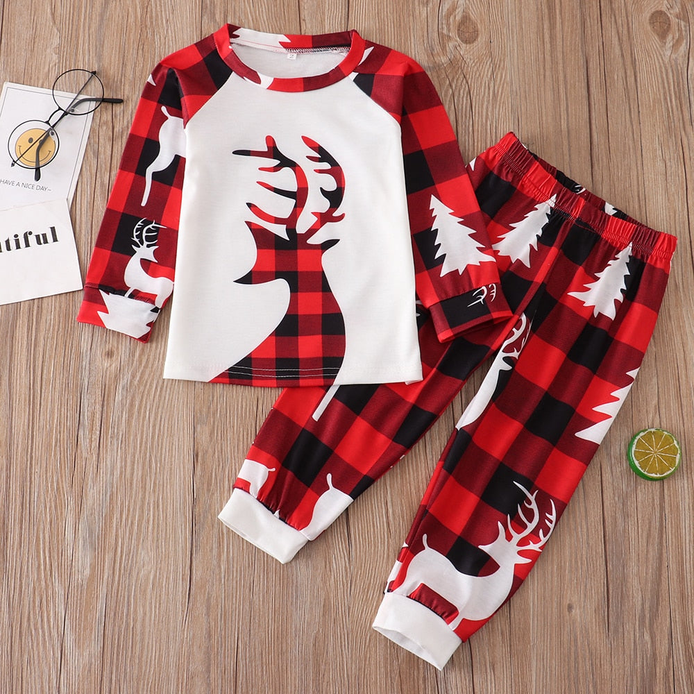 Xmas elk family Matching Pajamas Christmas Classic Print Dad, Mother, Daughter Sleepwear Baby Boys, Girls