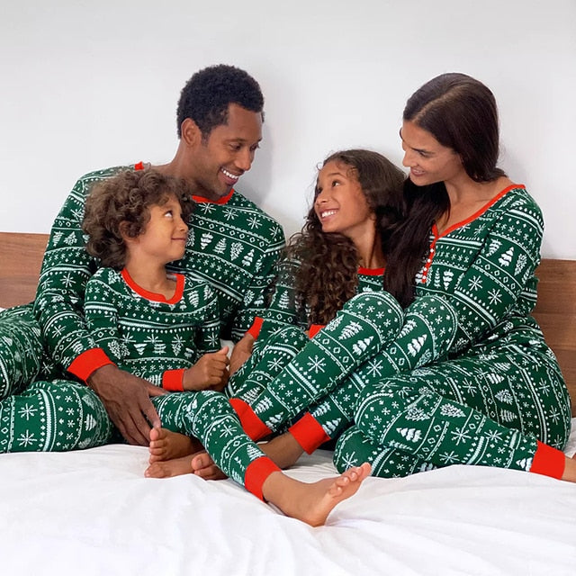OH Christmas Tree family matching pajamas set
