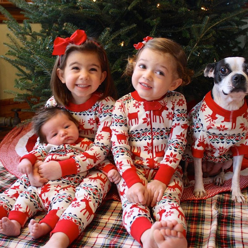Winter pajamas Christmas snowflake matching pajamas for the whole family