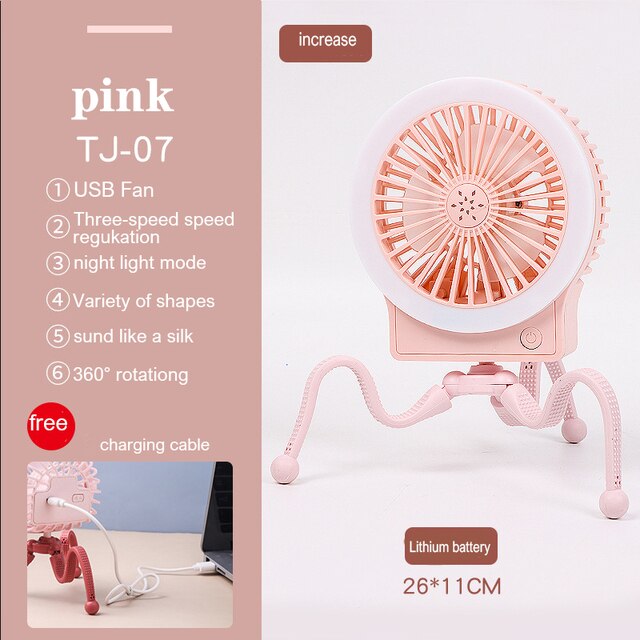 Stroller Fan Portable Desk Handheld Baby Bed Car Seat Fan USB Rechargeable Fan Baby Stroller Accessories Fan For Baby Stroller