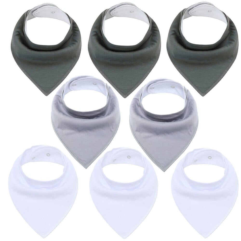 8Pcs Soft Comfortable Colorful 100% Organic Cotton And Baby Bandana Baby Bibs