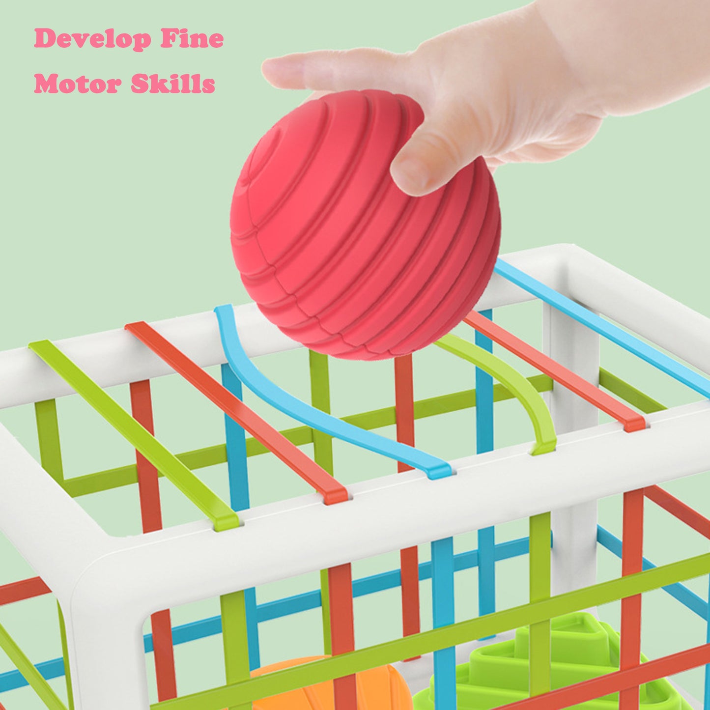 Montessori Toys Shape Sorting Blocks Learning Educational 14Pc