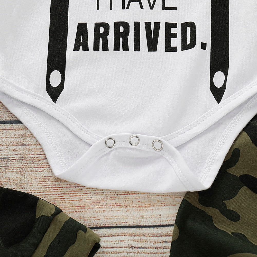 "ladies i have arrived" 3pcs camo outfit