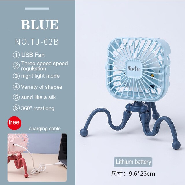 Stroller Fan Portable Desk Handheld Baby Bed Car Seat Fan USB Rechargeable Fan Baby Stroller Accessories Fan For Baby Stroller