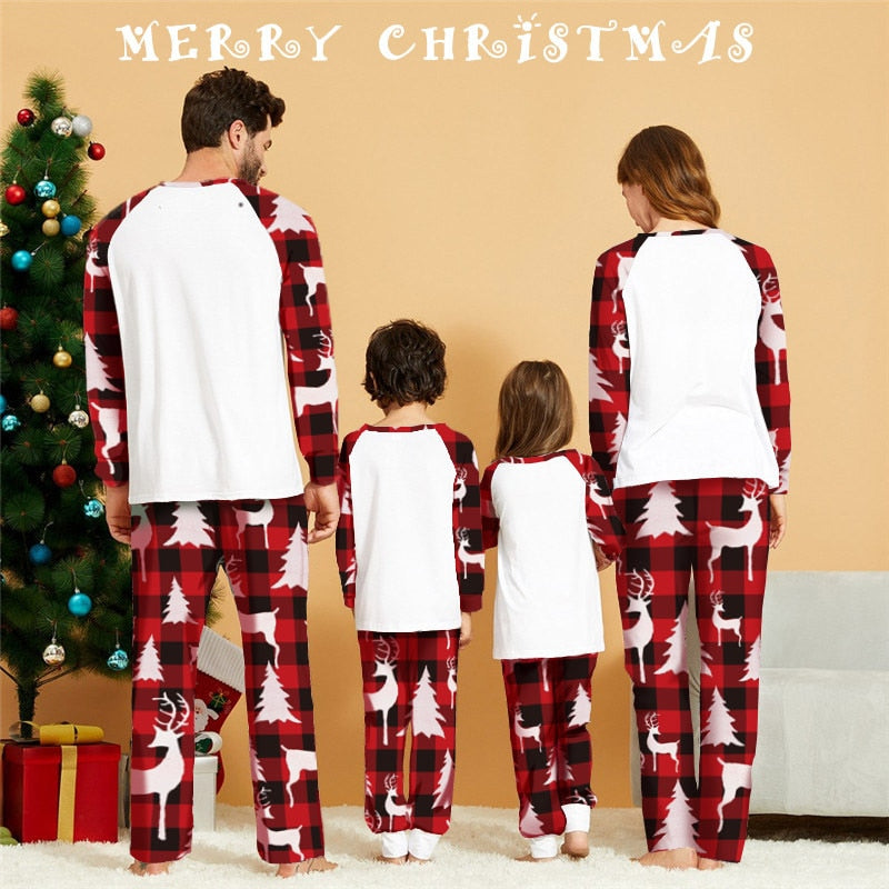 Xmas elk family Matching Pajamas Christmas Classic Print Dad, Mother, Daughter Sleepwear Baby Boys, Girls