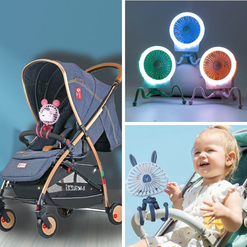 Stroller Fan Portable Desk Handheld Baby Bed Car Seat Fan USB Rechargeable Fan Baby Stroller Accessories Fan For Baby Stroller