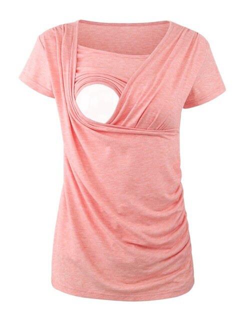 Summer Maternity Nursing Tops Casual Short Sleeve