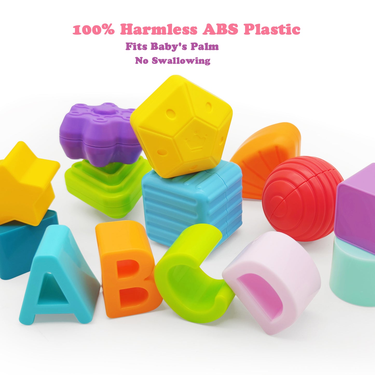 Montessori Toys Shape Sorting Blocks Learning Educational 14Pc