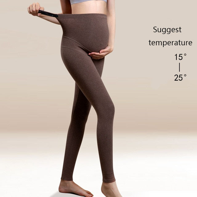 Winter Warm Velvet Maternity high waist support Leggings