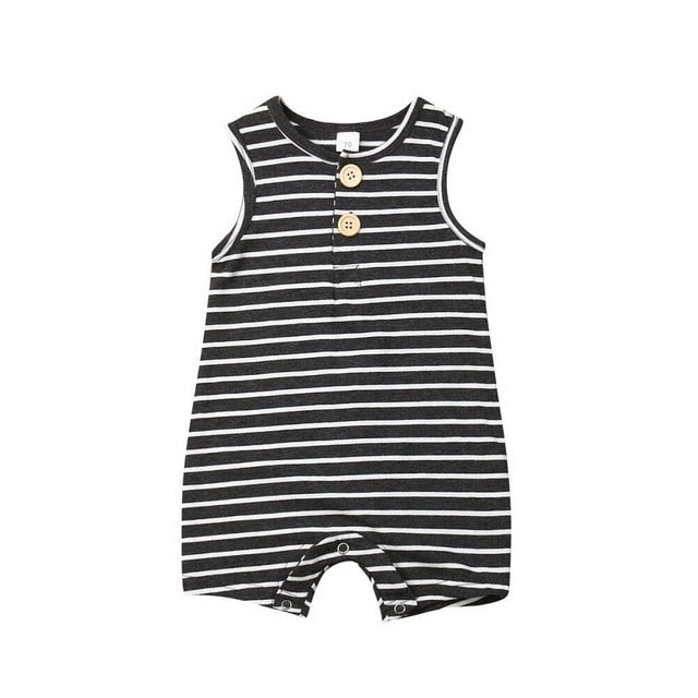 Infant Baby Boy Girl Striped Romper Clothes Sleeveless Striped Summer Outfit Jumpsuit