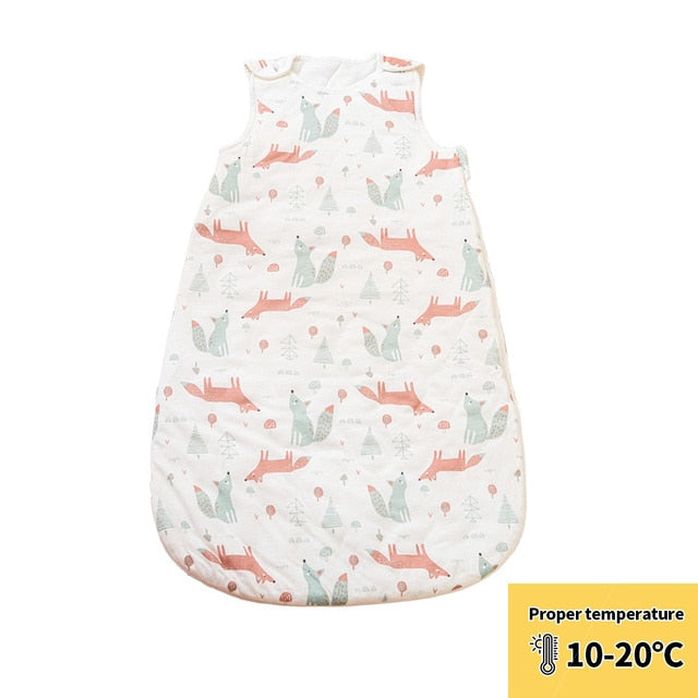 Happyflute Baby Sleeping Bag 1.0Tog Bamboo Cotton Print Vest Sleep Sack For 0-2 years Newborn Baby