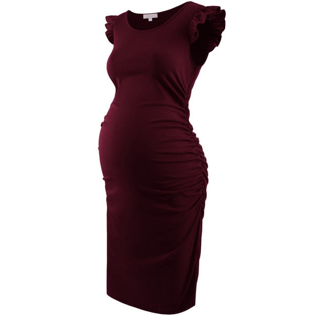 Summer Stretchy Flying Sleeve Ruched Side