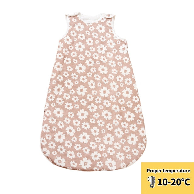 Happyflute Baby Sleeping Bag 1.0Tog Bamboo Cotton Print Vest Sleep Sack For 0-2 years Newborn Baby