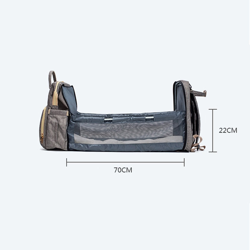 Fashion New Diaper Bags Backpack Multifunctional Foldable Baby Bed Crib Bag Large Capacity Stroller Bag Insulation Nursing