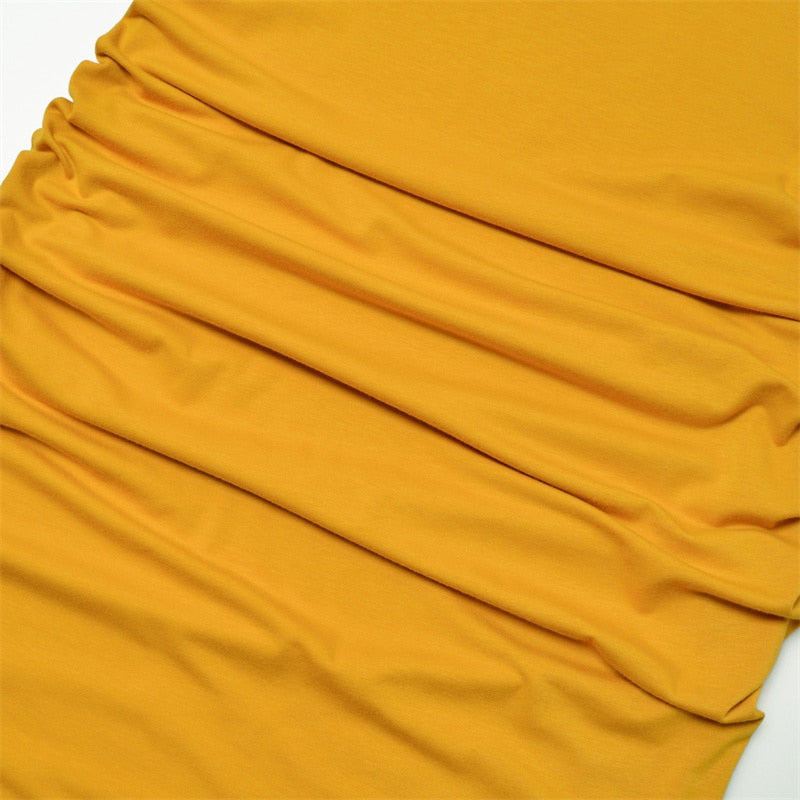 Summer Stretchy Flying Sleeve Ruched Side