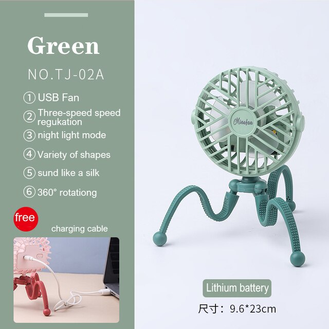 Stroller Fan Portable Desk Handheld Baby Bed Car Seat Fan USB Rechargeable Fan Baby Stroller Accessories Fan For Baby Stroller