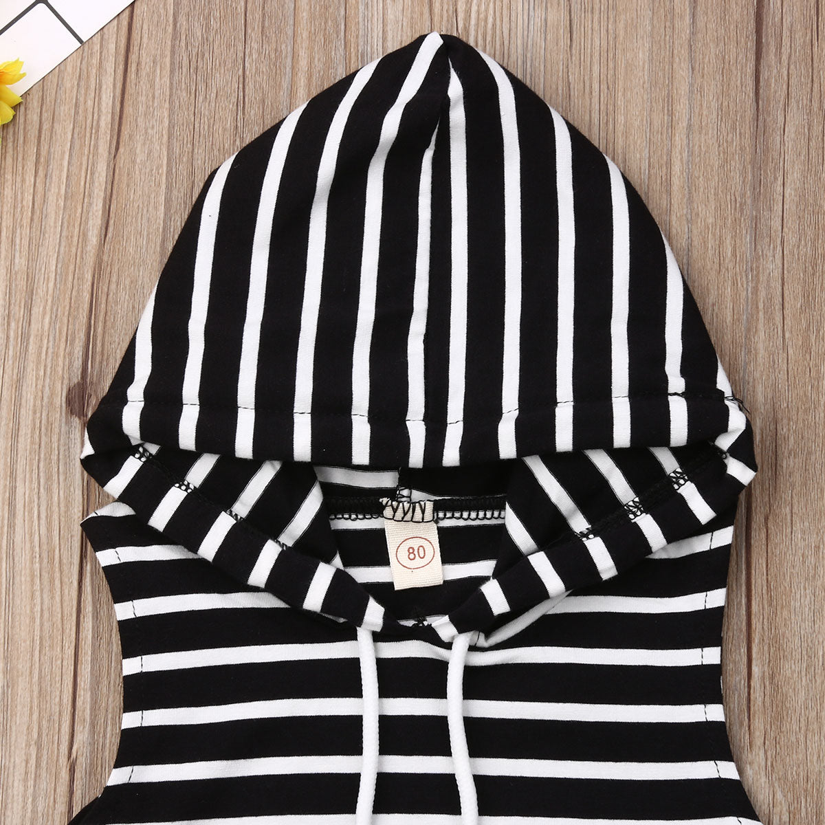 "endless stripes" Hooded Shirt & Zipper Shorts 2Pcs