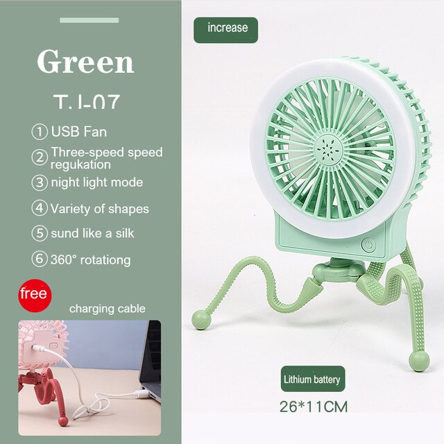 Stroller Fan Portable Desk Handheld Baby Bed Car Seat Fan USB Rechargeable Fan Baby Stroller Accessories Fan For Baby Stroller
