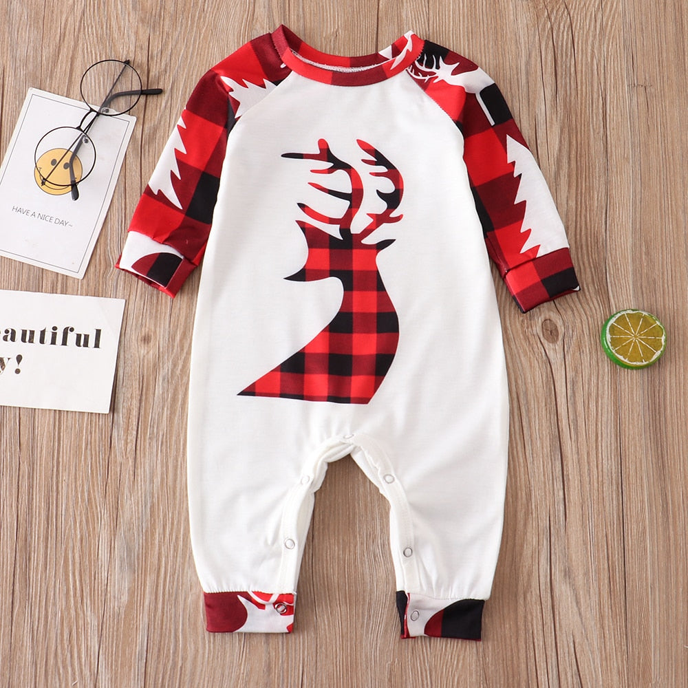 Xmas elk family Matching Pajamas Christmas Classic Print Dad, Mother, Daughter Sleepwear Baby Boys, Girls