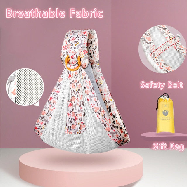 Cotton Wrap Sling Carrier Newborn Safety Ring Baby Carrier Comfortable Infant Kangaroo Bag