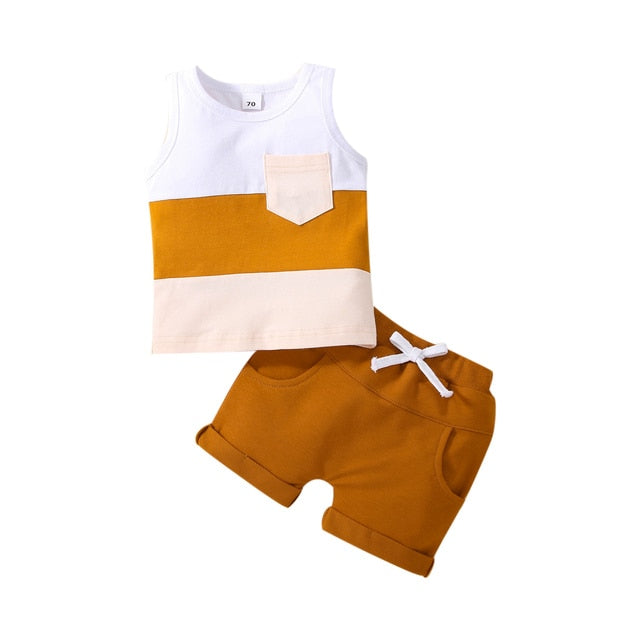 Patchwork Crew Tank Casual Outfit