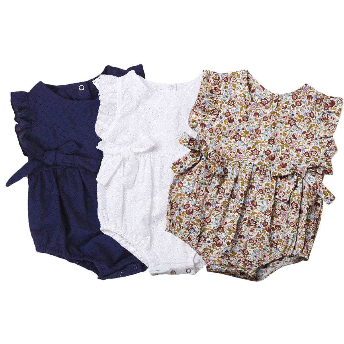 Summer Flower Ruffles Romper