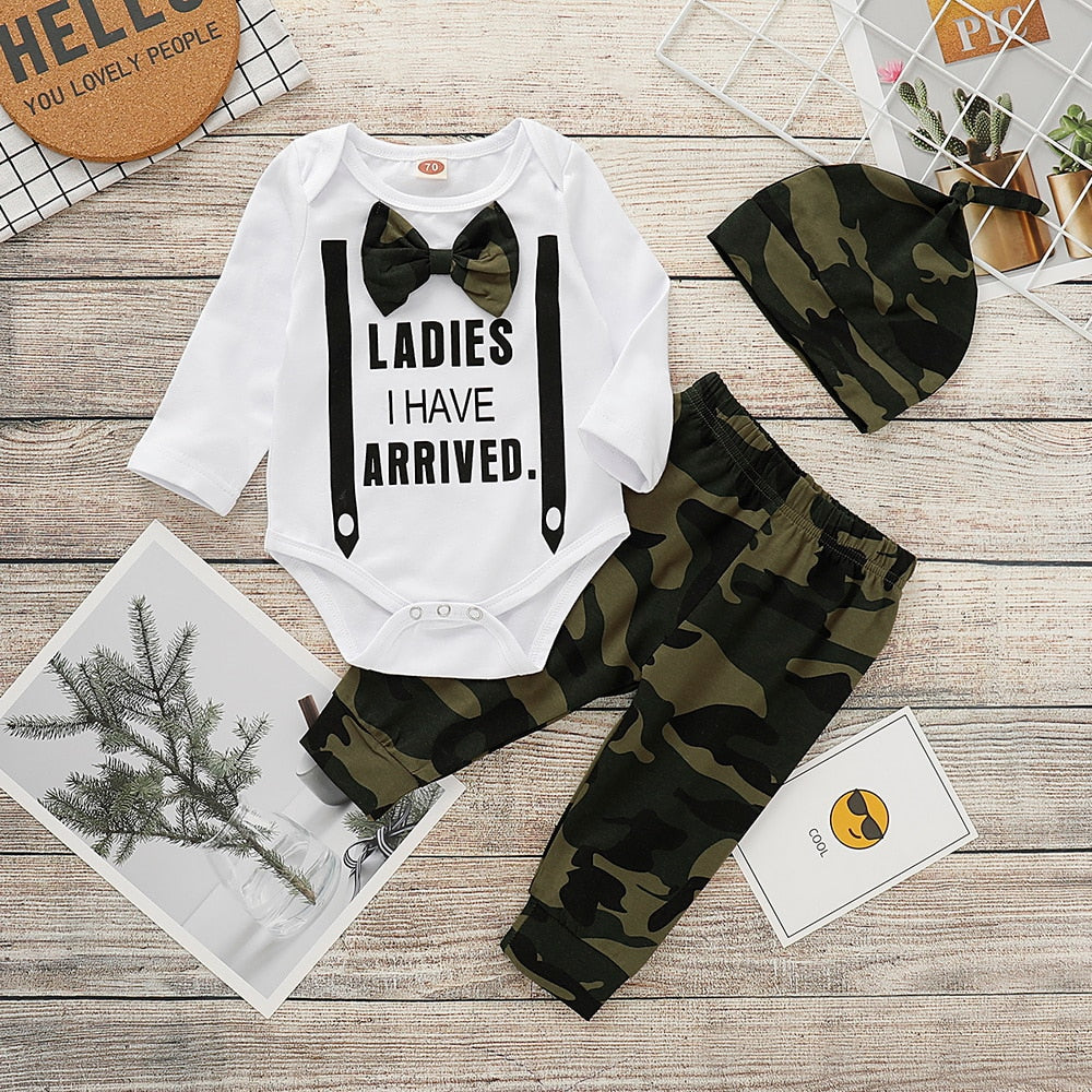 "ladies i have arrived" 3pcs camo outfit