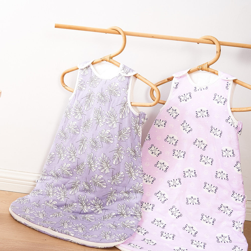Happyflute Baby Sleeping Bag 1.0Tog Bamboo Cotton Print Vest Sleep Sack For 0-2 years Newborn Baby