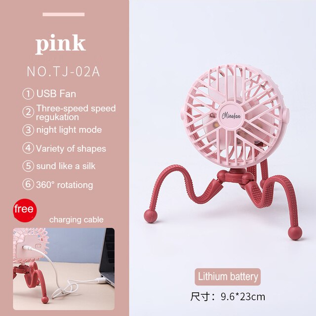 Stroller Fan Portable Desk Handheld Baby Bed Car Seat Fan USB Rechargeable Fan Baby Stroller Accessories Fan For Baby Stroller