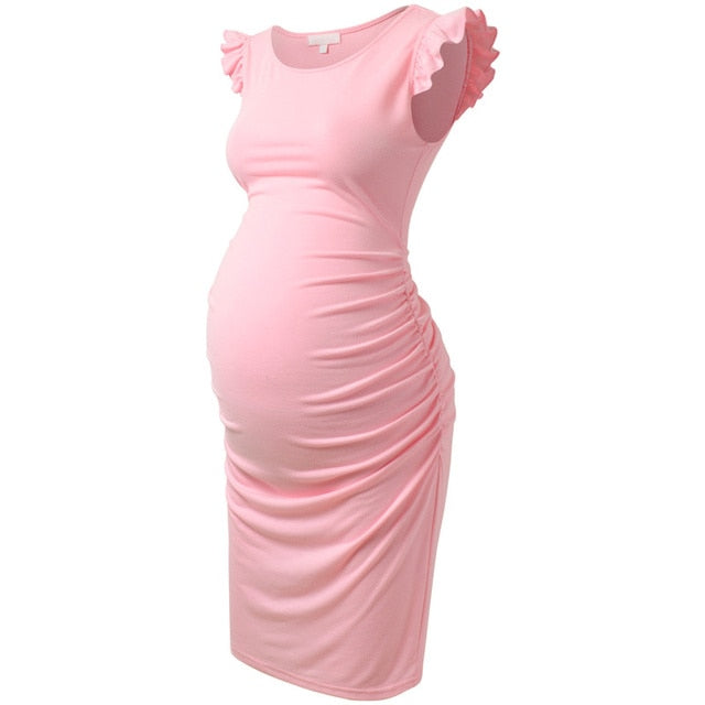 Summer Stretchy Flying Sleeve Ruched Side