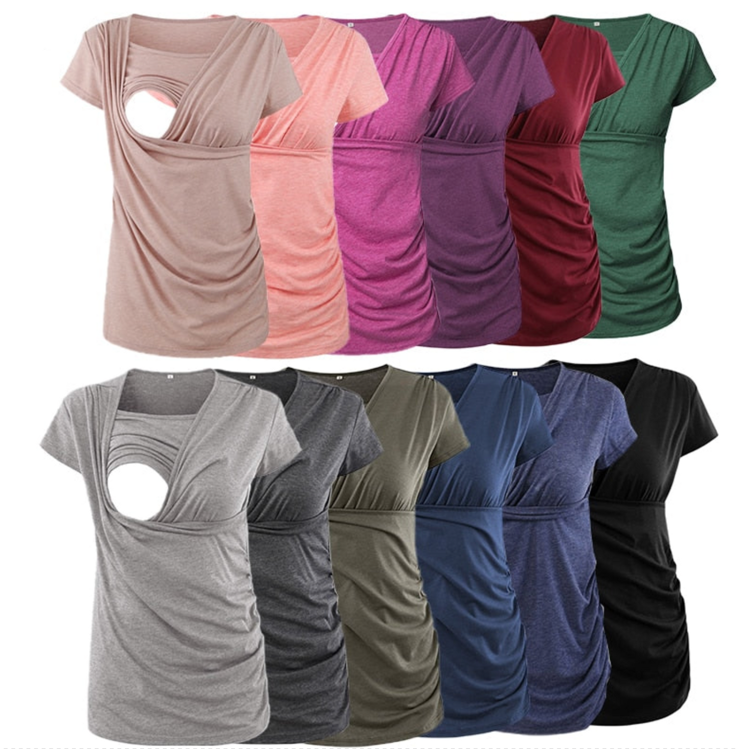 Summer Maternity Nursing Tops Casual Short Sleeve