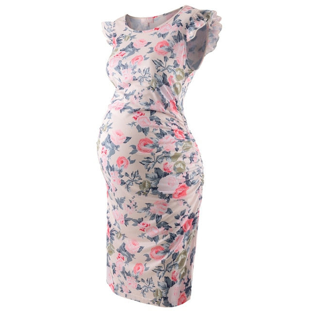 Summer Stretchy Flying Sleeve Ruched Side