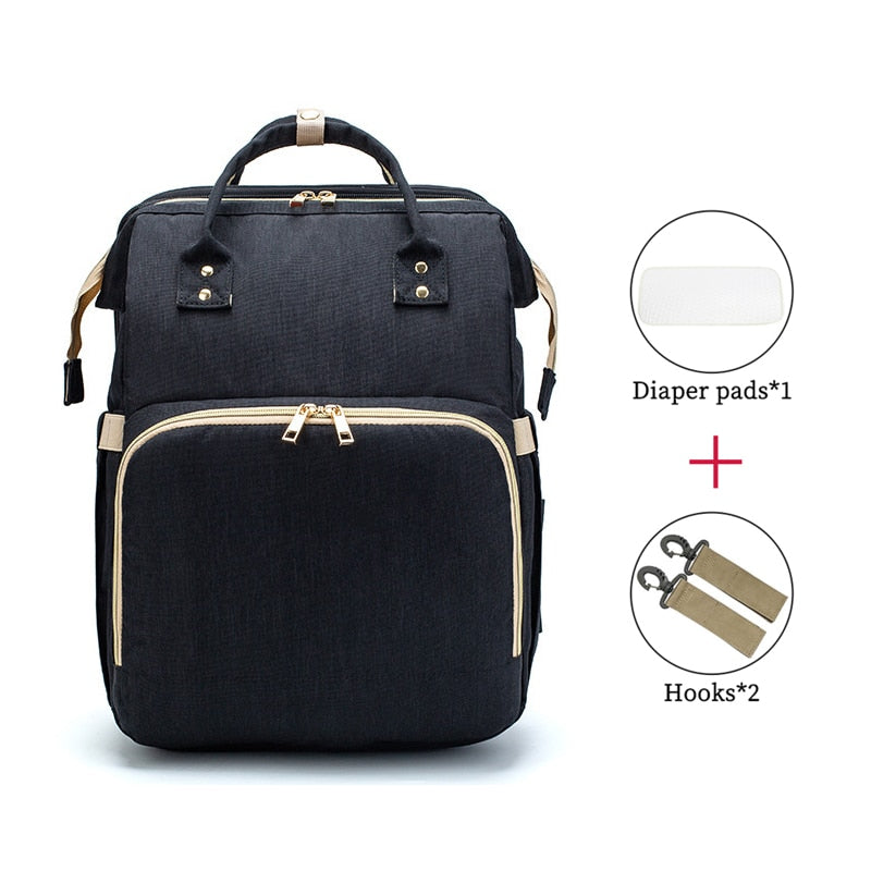 Fashion New Diaper Bags Backpack Multifunctional Foldable Baby Bed Crib Bag Large Capacity Stroller Bag Insulation Nursing