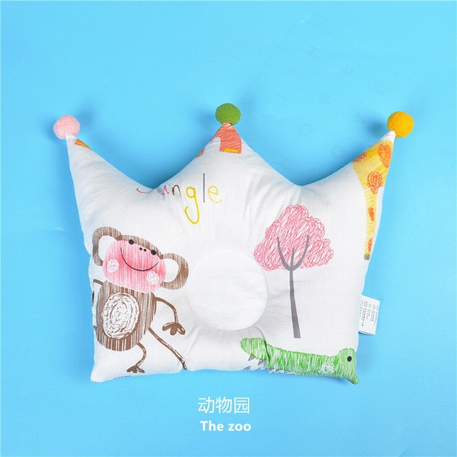 Newborn Baby Shaping Pillow Cute Crown Shape Backrest Cushion 0-1 Years Old Anti-head Correction Pillow Baby Bedding