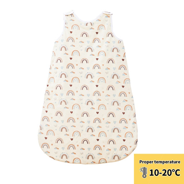 Happyflute Baby Sleeping Bag 1.0Tog Bamboo Cotton Print Vest Sleep Sack For 0-2 years Newborn Baby
