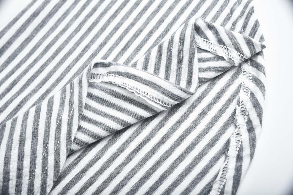 Sleeve Striped O-neck Nursing Maternity Tops