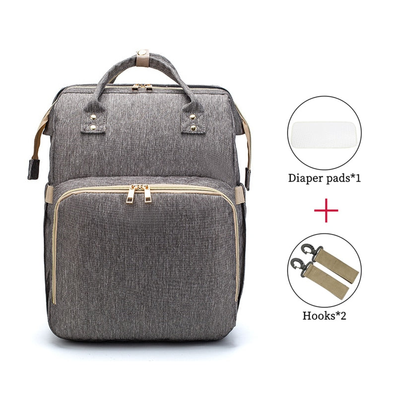 Fashion New Diaper Bags Backpack Multifunctional Foldable Baby Bed Crib Bag Large Capacity Stroller Bag Insulation Nursing