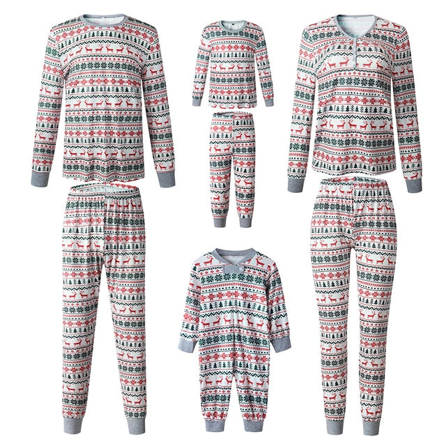 Family Matching Pajamas Classic Print Dad, Mother, Daughter Sleepwear Baby Boys Girls