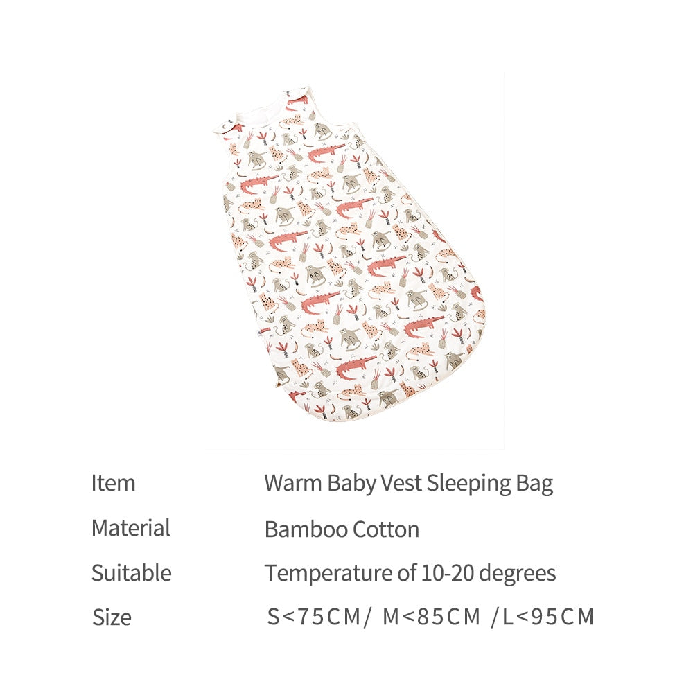 Happyflute Baby Sleeping Bag 1.0Tog Bamboo Cotton Print Vest Sleep Sack For 0-2 years Newborn Baby
