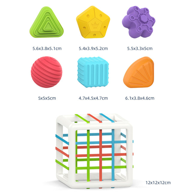 Montessori Toys Shape Sorting Blocks Learning Educational 14Pc