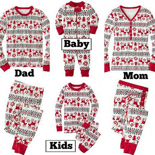 Winter pajamas Christmas snowflake matching pajamas for the whole family