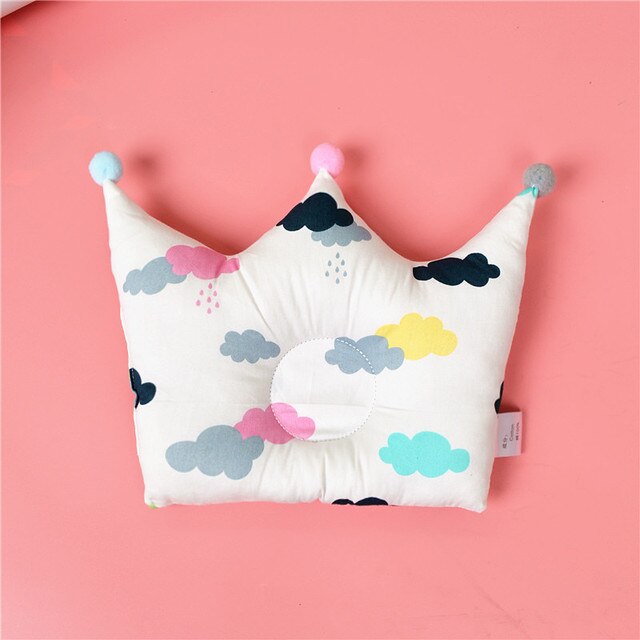 Newborn Baby Shaping Pillow Cute Crown Shape Backrest Cushion 0-1 Years Old Anti-head Correction Pillow Baby Bedding